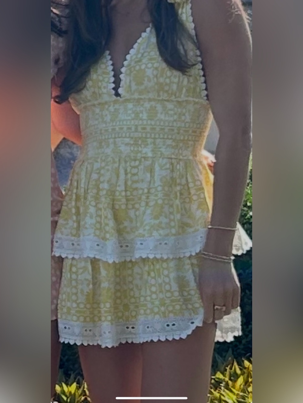 Sunshine Eyelet Tiered Mini Dress - Yellow
